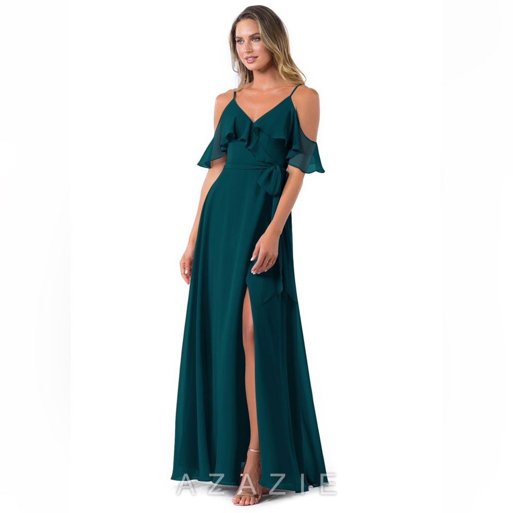 Azazie Bridesmaid Dress color PINE
